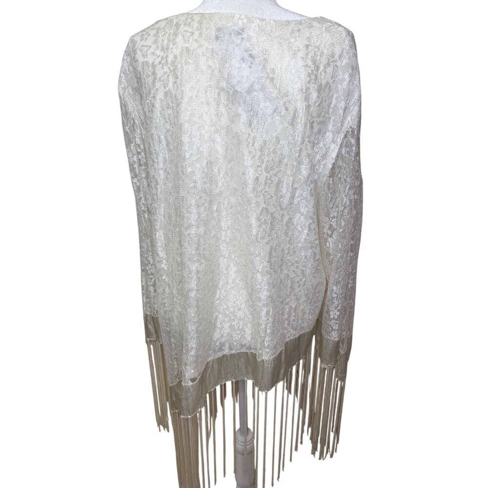 NEW Vintage-Inspired Lace Asymmetrical Top 2X Fringe Hem Angelcore Cottage Core - Picture 8 of 16